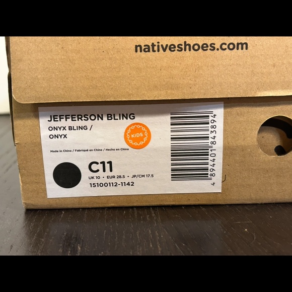 Native Jefferson Bling Slip On Shoes Glittered Onyx Bling/Onyx Little Kids C11 - Picture 14 of 14